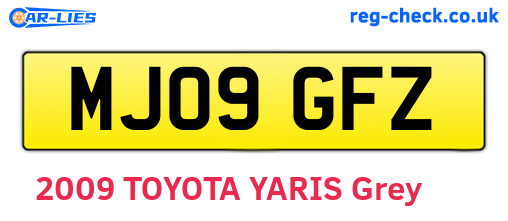 MJ09GFZ are the vehicle registration plates.