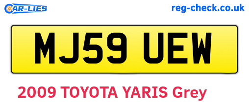 MJ59UEW are the vehicle registration plates.