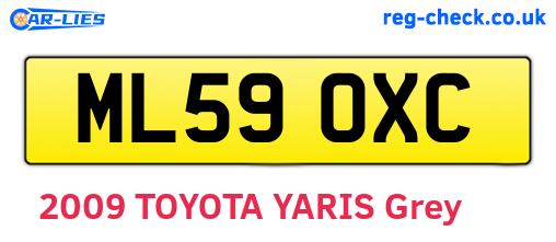 ML59OXC are the vehicle registration plates.