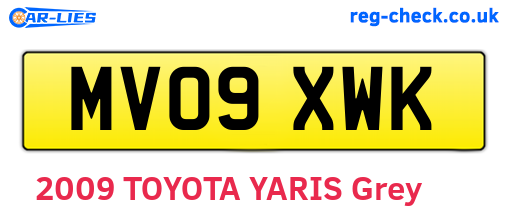 MV09XWK are the vehicle registration plates.