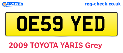 OE59YED are the vehicle registration plates.
