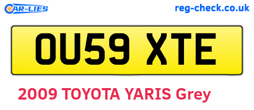 OU59XTE are the vehicle registration plates.