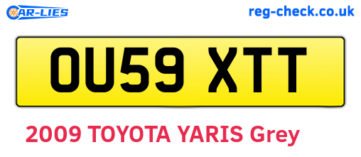 OU59XTT are the vehicle registration plates.