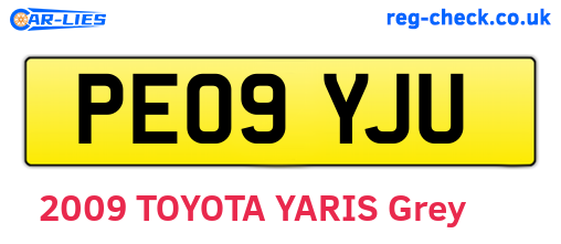 PE09YJU are the vehicle registration plates.