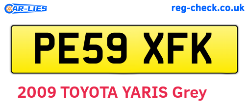 PE59XFK are the vehicle registration plates.