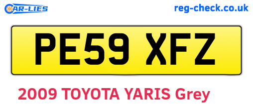 PE59XFZ are the vehicle registration plates.