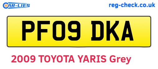 PF09DKA are the vehicle registration plates.