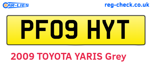 PF09HYT are the vehicle registration plates.