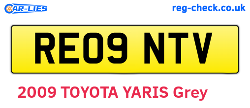 RE09NTV are the vehicle registration plates.