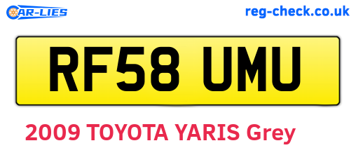RF58UMU are the vehicle registration plates.