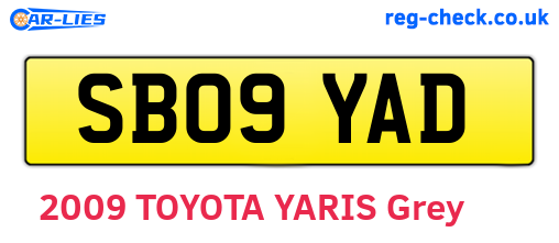 SB09YAD are the vehicle registration plates.