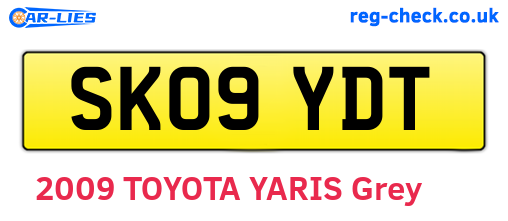 SK09YDT are the vehicle registration plates.