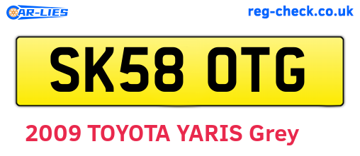 SK58OTG are the vehicle registration plates.
