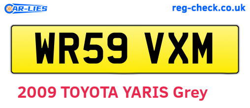 WR59VXM are the vehicle registration plates.