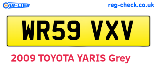 WR59VXV are the vehicle registration plates.