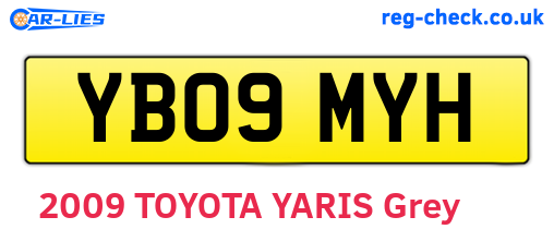 YB09MYH are the vehicle registration plates.