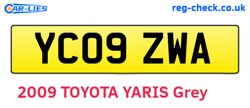 YC09ZWA are the vehicle registration plates.