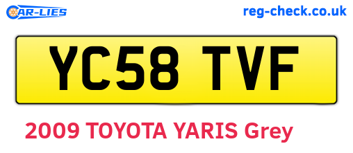YC58TVF are the vehicle registration plates.