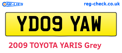 YD09YAW are the vehicle registration plates.