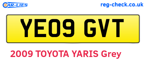 YE09GVT are the vehicle registration plates.