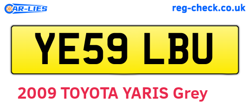 YE59LBU are the vehicle registration plates.