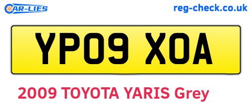 YP09XOA are the vehicle registration plates.