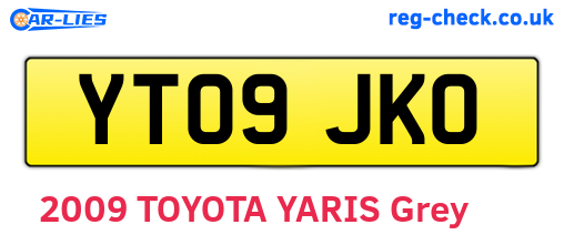 YT09JKO are the vehicle registration plates.