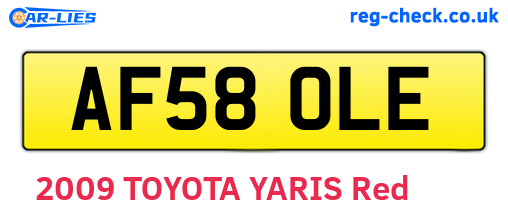 AF58OLE are the vehicle registration plates.