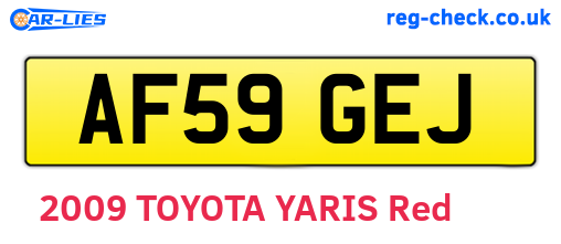 AF59GEJ are the vehicle registration plates.