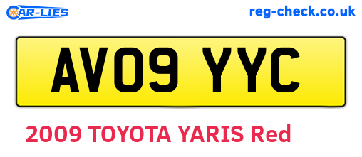 AV09YYC are the vehicle registration plates.