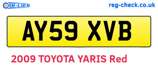 AY59XVB are the vehicle registration plates.