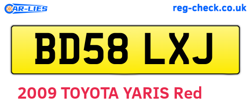 BD58LXJ are the vehicle registration plates.