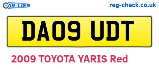 DA09UDT are the vehicle registration plates.