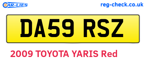 DA59RSZ are the vehicle registration plates.