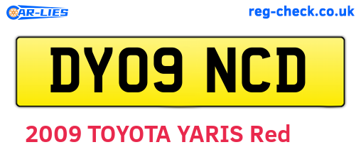 DY09NCD are the vehicle registration plates.