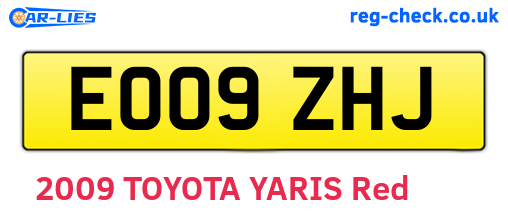 EO09ZHJ are the vehicle registration plates.