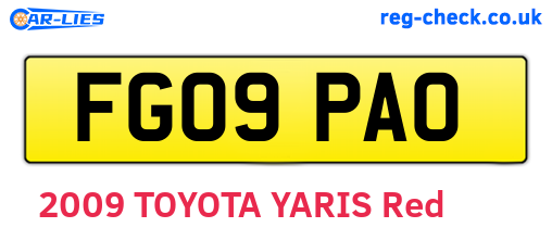 FG09PAO are the vehicle registration plates.