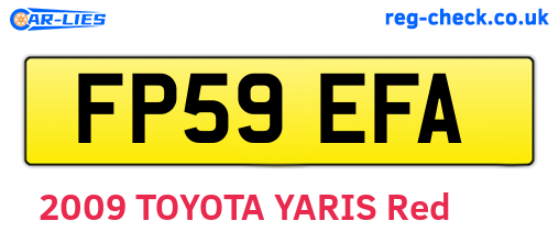 FP59EFA are the vehicle registration plates.