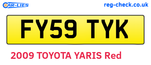 FY59TYK are the vehicle registration plates.