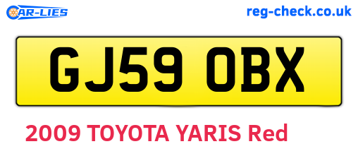 GJ59OBX are the vehicle registration plates.