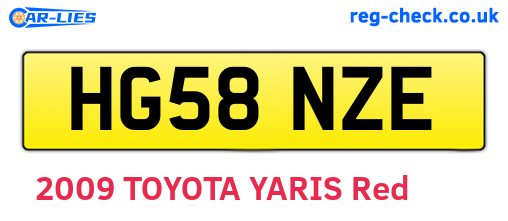 HG58NZE are the vehicle registration plates.