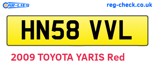 HN58VVL are the vehicle registration plates.