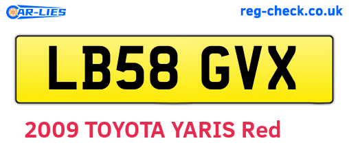 LB58GVX are the vehicle registration plates.