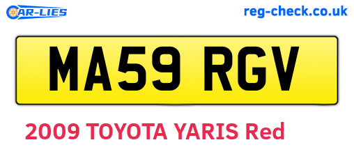 MA59RGV are the vehicle registration plates.