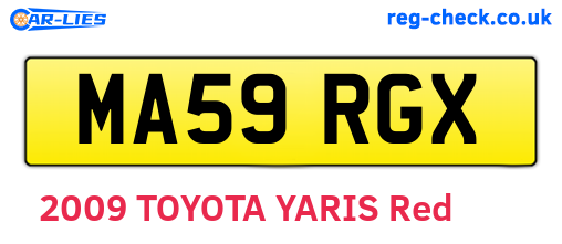MA59RGX are the vehicle registration plates.