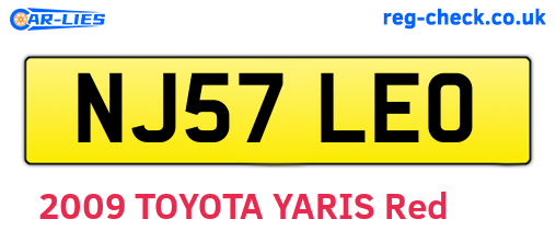 NJ57LEO are the vehicle registration plates.