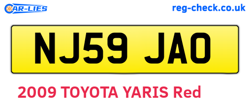 NJ59JAO are the vehicle registration plates.