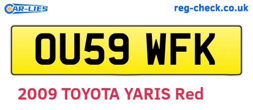 OU59WFK are the vehicle registration plates.