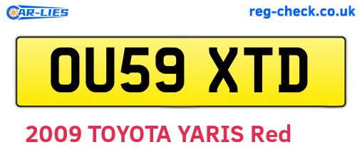 OU59XTD are the vehicle registration plates.