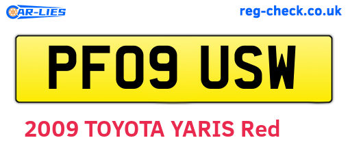 PF09USW are the vehicle registration plates.